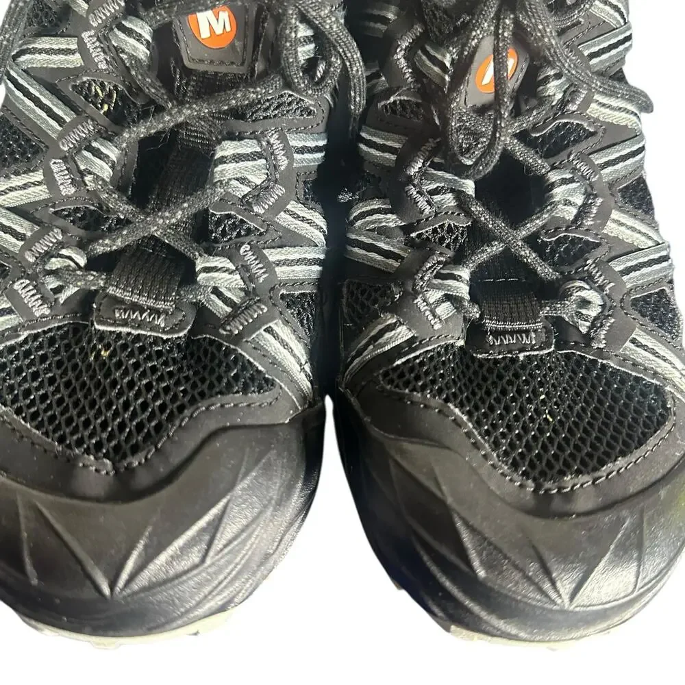 Merrell Men’s Size 8 Black Trail Running Hiking Shoes Lace-Up Outdoor Sneakers